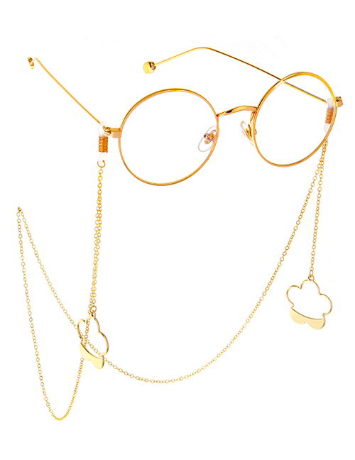 Fashion Gold Non-slip Metal Plum Blossom Glasses Chain