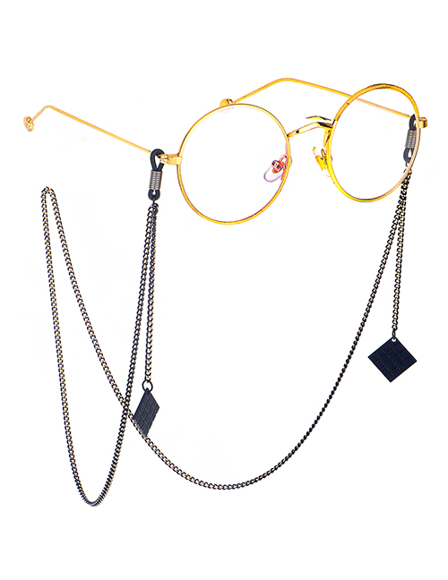 Fashion Black Hanging Neck Square Chain Glasses Chain