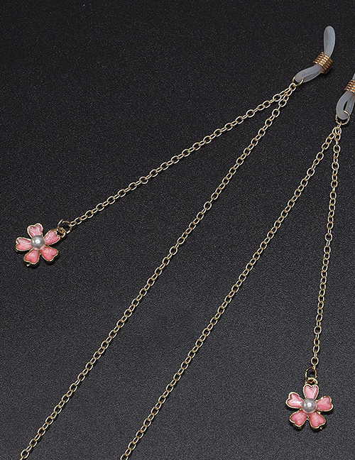 Fashion Gold Non-slip Metal Pearl Cherry Blossom Glasses Chain
