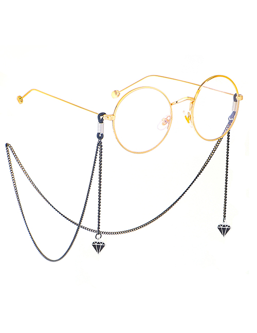 Fashion Black Hanging Neck Painted Diamonds Do Not Fade Chain Glasses Chain