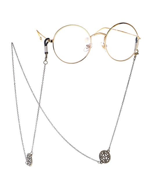 Fashion Bronze Hollow Round Non-slip Glasses Chain