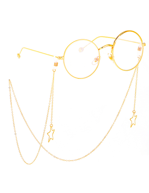 Fashion Gold Non-slip Metal Color-protected Hollow Five-star Glasses Chain