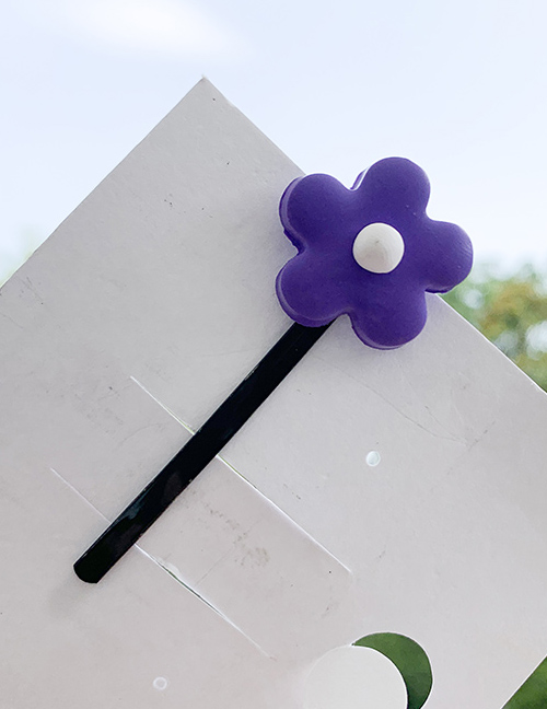 Fashion Purple Flower Soft Pottery Hairpin