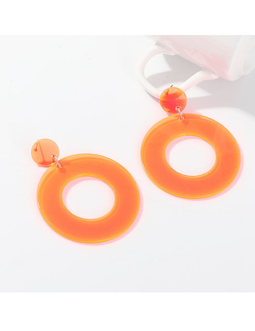 Fashion Orange C-shaped Star Fluorescent Earrings