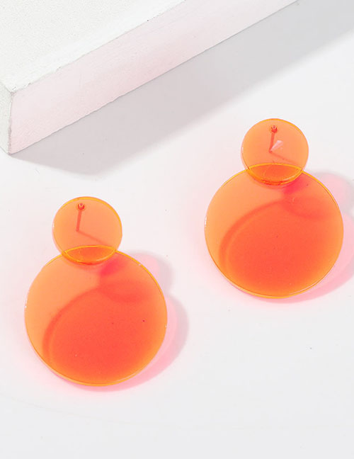 Fashion Orange C-shaped Star Fluorescent Earrings