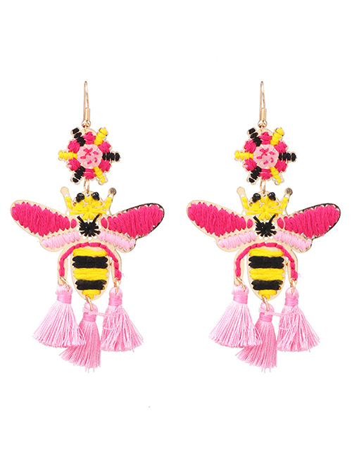 Fashion Pink Honey Tassel Earrings
