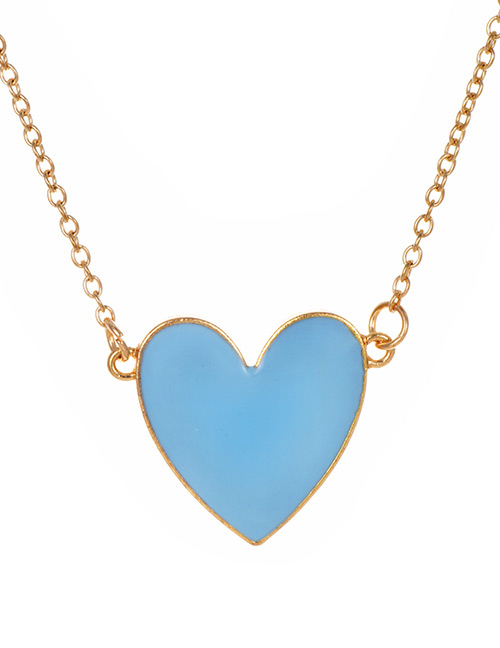 Fashion Blue Alloy Love Necklace