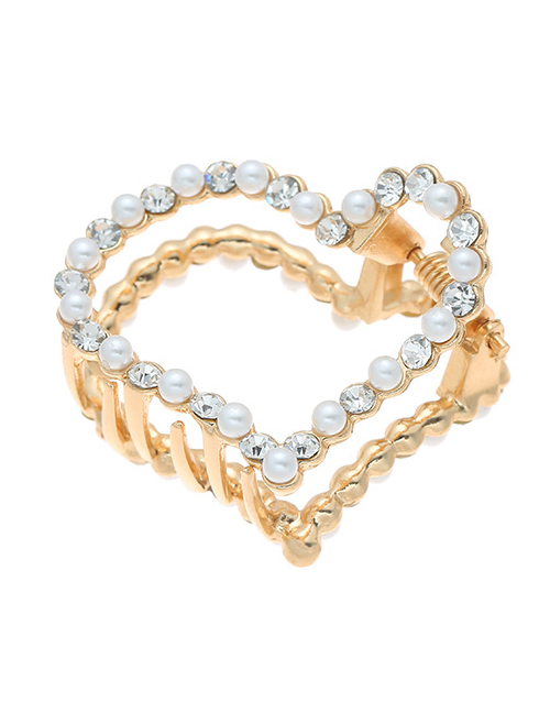 Fashion Love Pearl + Rhinestone Geometric Alloy Diamond Pearl Grip Trumpet