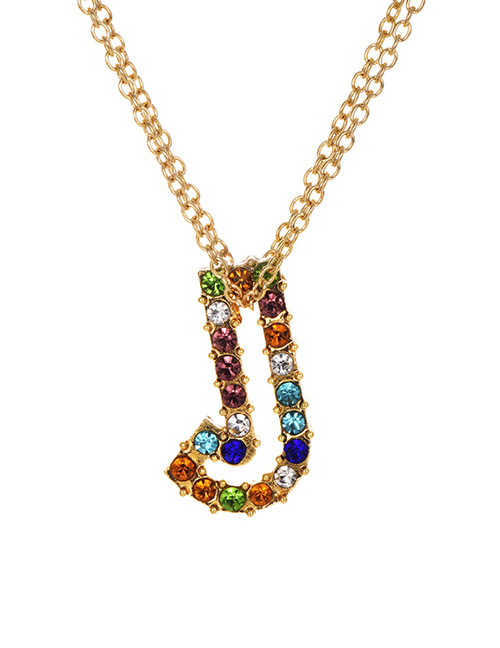 Fashion Letter J Alloy Diamond Alphabet Necklace