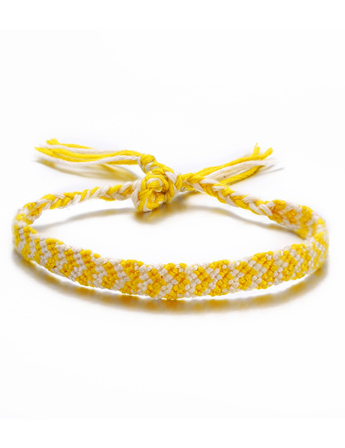 Fashion Yellow And White Arrow Color Rope Woven Anklet