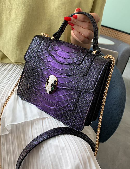Fashion Purple Serpentine Shoulder Bag Shoulder Chain Bag