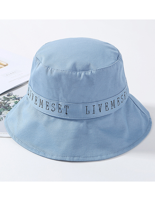 Fashion Blue Embroidered Letter Stitching Cap