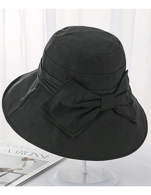 Fashion Black Dalat Bow Visor Fisherman Hat