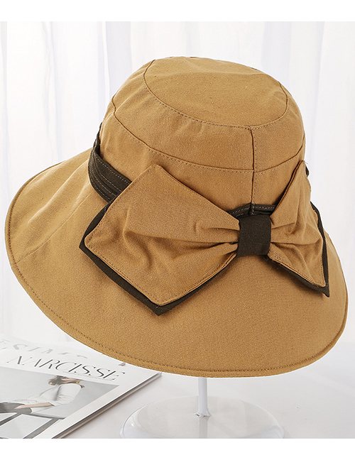Fashion Khaki Dalat Bow Visor Fisherman Hat
