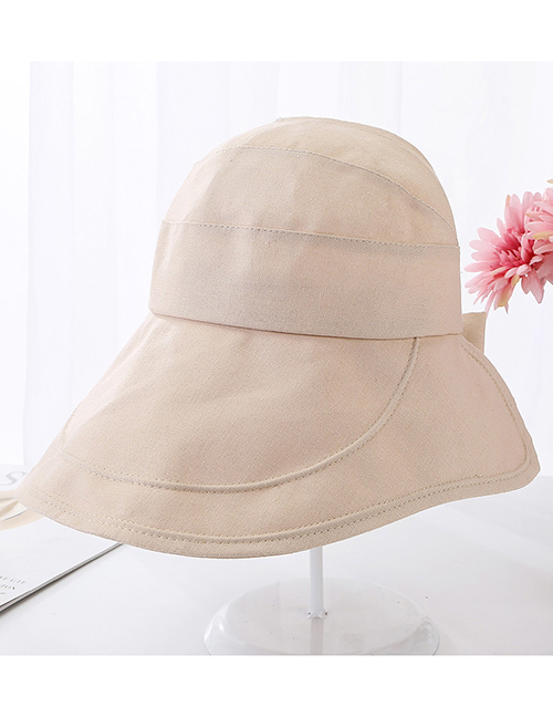 Fashion Beige Big Cockroach Tongue Bow Sunscreen Top Hat