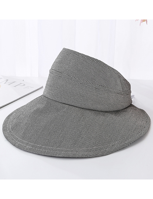 Fashion Gray Striped Foldable Top Hat