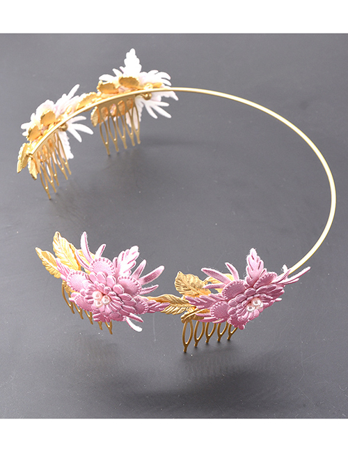 Fashion Pink Alloy Flower Headband