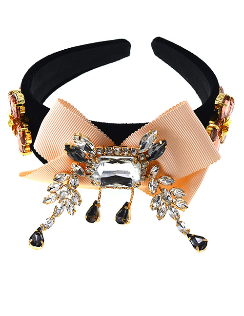 Fashion Pink Bow Crystal Headband