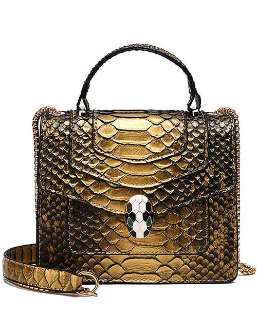 Fashion Yellow Snakeskin Pattern Bag