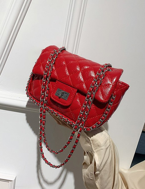 Fashion Red Grids Pattern Bag