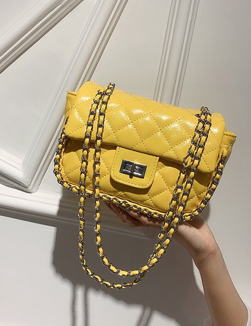 Fashion Yellow Grids Pattern Bag