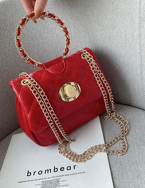 Fashion Red Ring Chain Shoulder Messenger Handbag