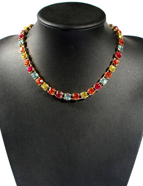 Fashion Colorful Diamond Alloy Diamond Necklace