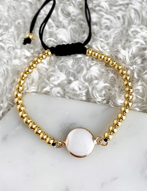 Fashion Gold Copper Shell Beaded Round Bracelet