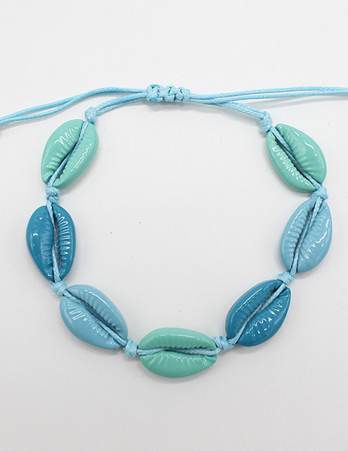 Fashion Blue Alloy Woven Shell Bracelet