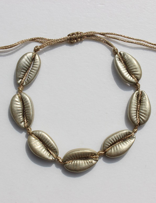 Fashion Gold Alloy Woven Shell Bracelet