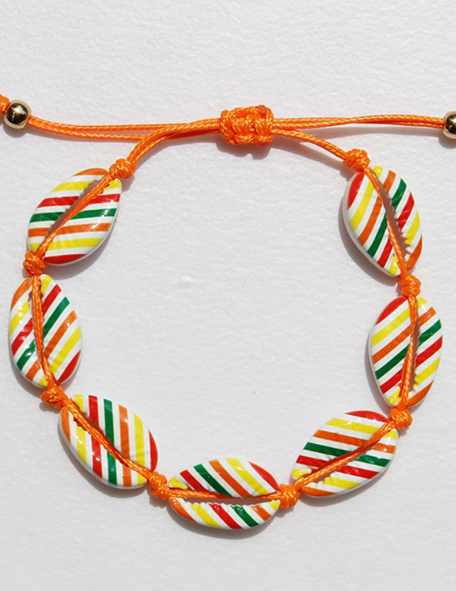 Fashion Orange Alloy Shell Weave Bracelet