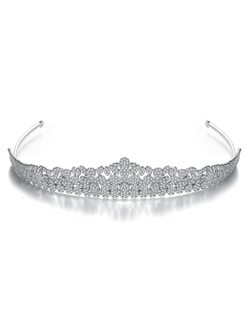 Fashion Platinum Crown Pavé Headband