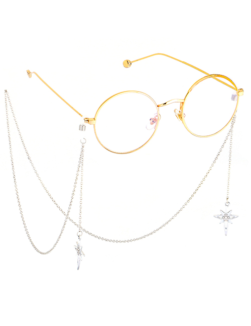 Fashion Silver Non-slip Metal Cross Star Glasses Chain
