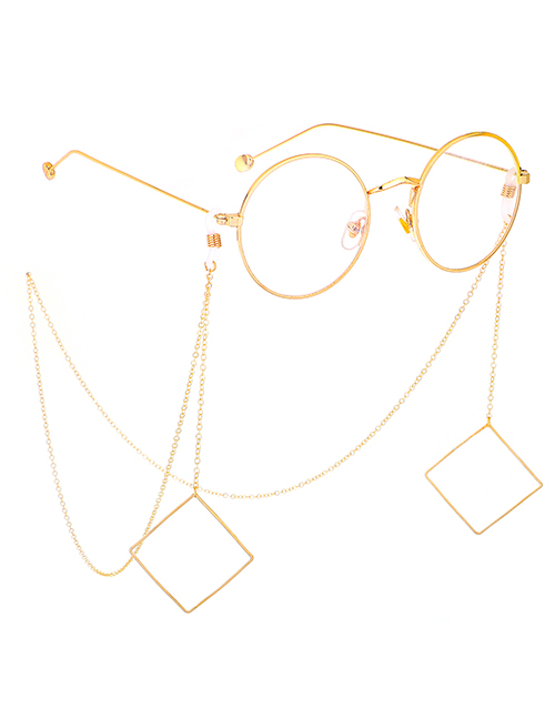 Fashion Gold Non-slip Metal Geometric Square Glasses Chain
