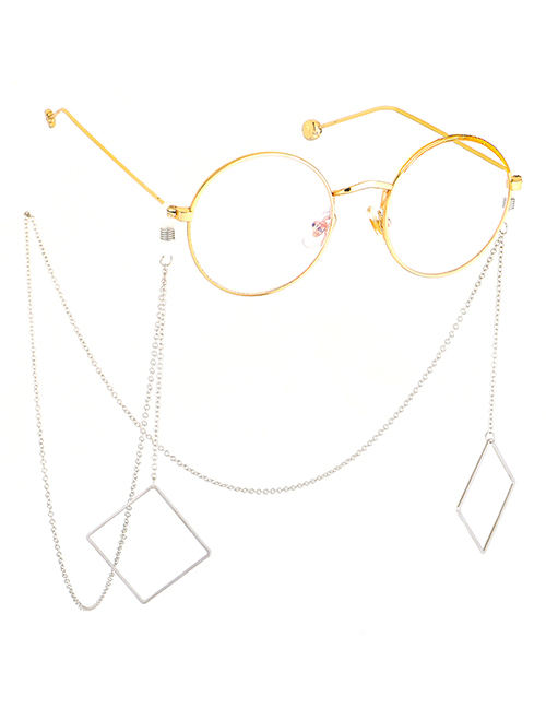Fashion Silver Non-slip Metal Geometric Square Glasses Chain