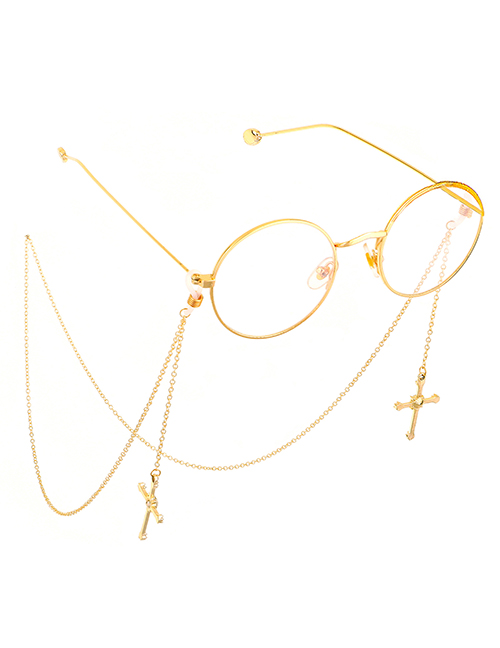 Fashion Gold Non-slip Metal Cross-studded Glasses Chain