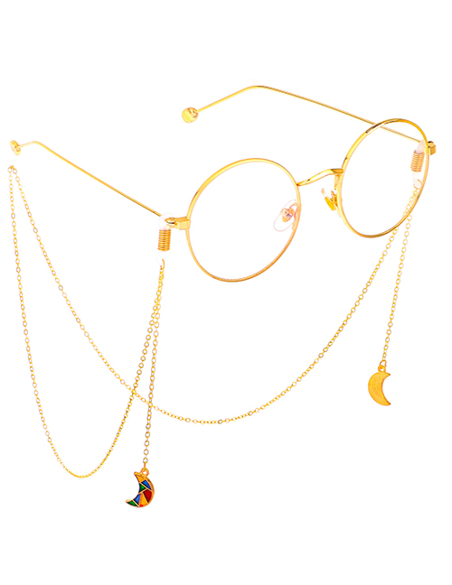 Fashion Gold Non-slip Metal Stitching Moon Glasses Chain