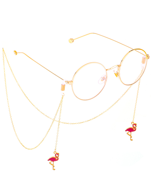 Fashion Gold Non-slip Metal Flamingo Glasses Chain