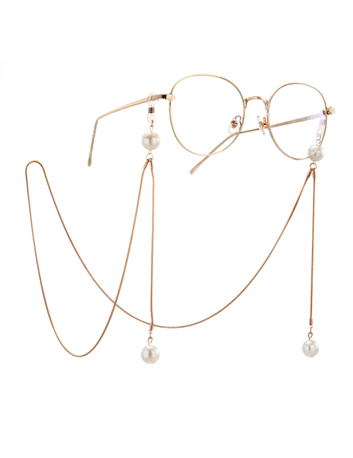 Fashion Gold Snake Chain Hanging Neck Pearl Glasses Chain