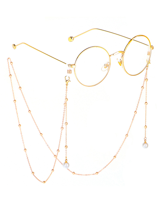 Fashion Gold Pearl Color-protecting Beaded Metal Chain Glasses Chain