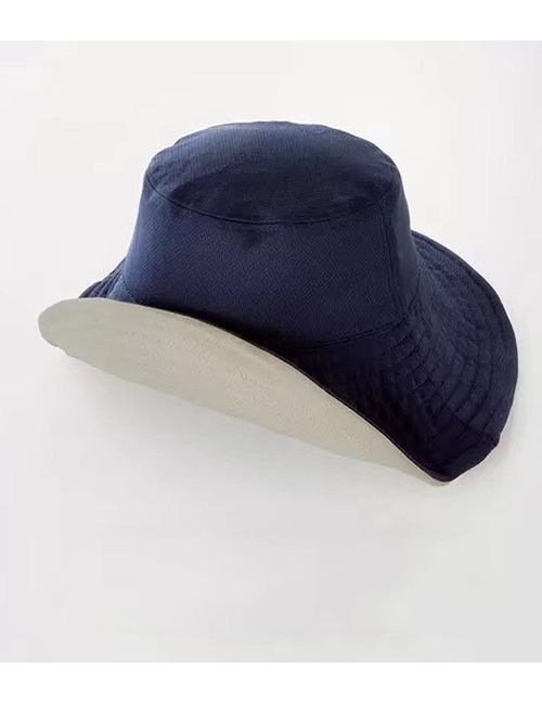 Fashion Navy Blue + Beige Double-sided Fisherman Hat