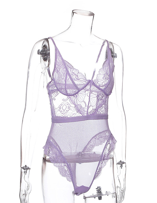 Fashion Light Purple Erotic Bodysuit