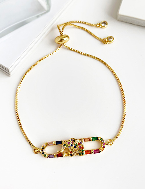 Fashion Gold Copper Inlaid Zircon Elephant Bracelet