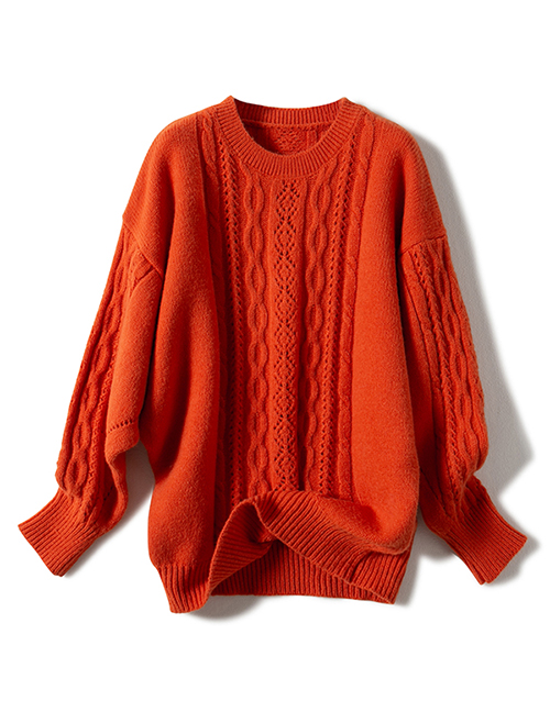 Fashion Red Hollow Twist Sweater