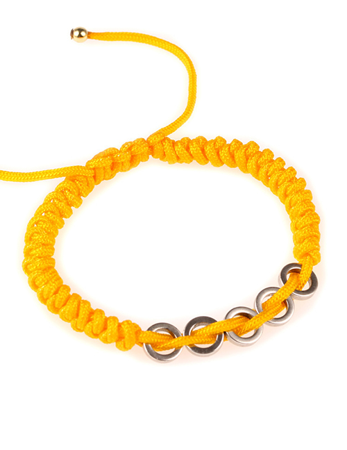 Fashion Yellow Woven Circle Pull Bracelet
