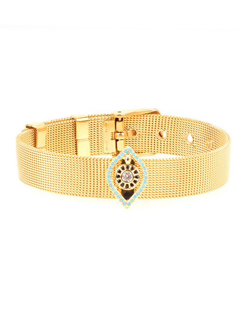 Fashion Gold Eye Micro-inlaid Zircon Plated Gold Color Bracelet