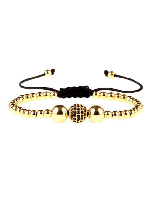 Fashion Gold Micro-studded Steel Ball Bracelet