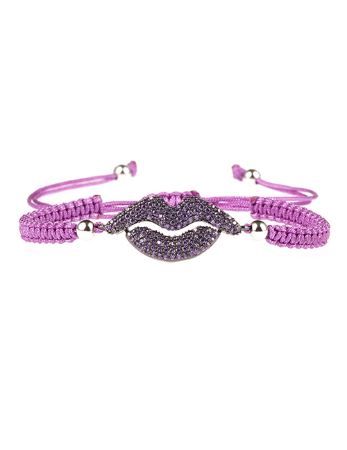 Fashion Light Purple Braided Mouth Micro-inlaid Zircon Bracelet