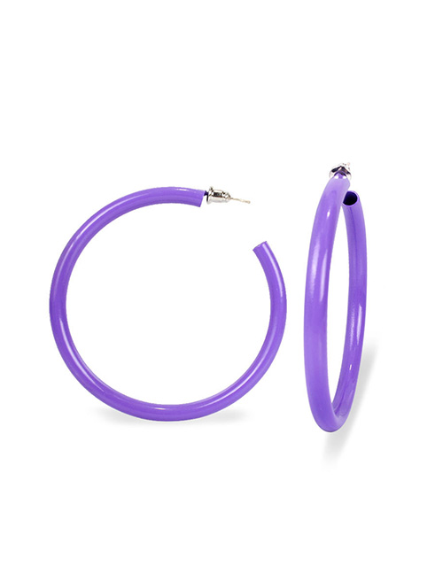 Fashion Purple  Silver Needle Earrings