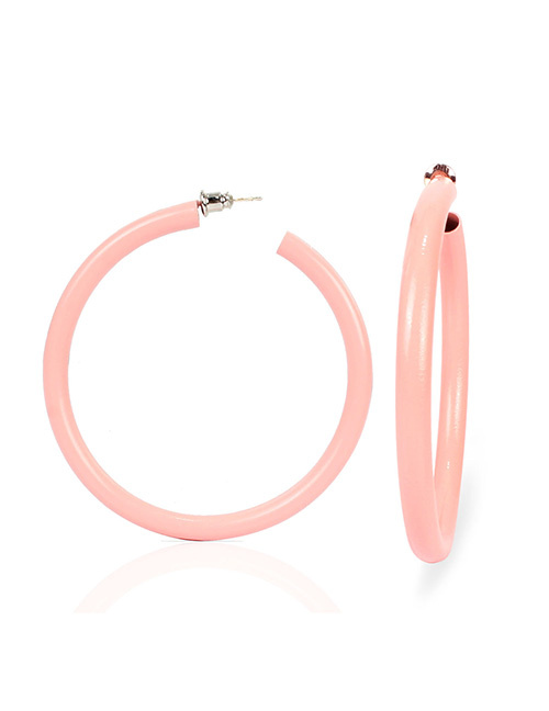 Fashion Pink  Silver Needle Earrings